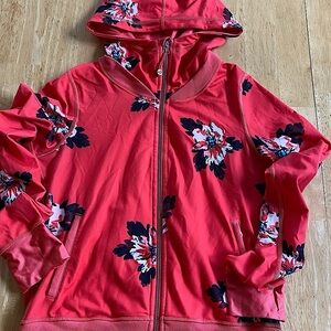 Vintage lululemon floral hoodie. Bright orange. Size 6